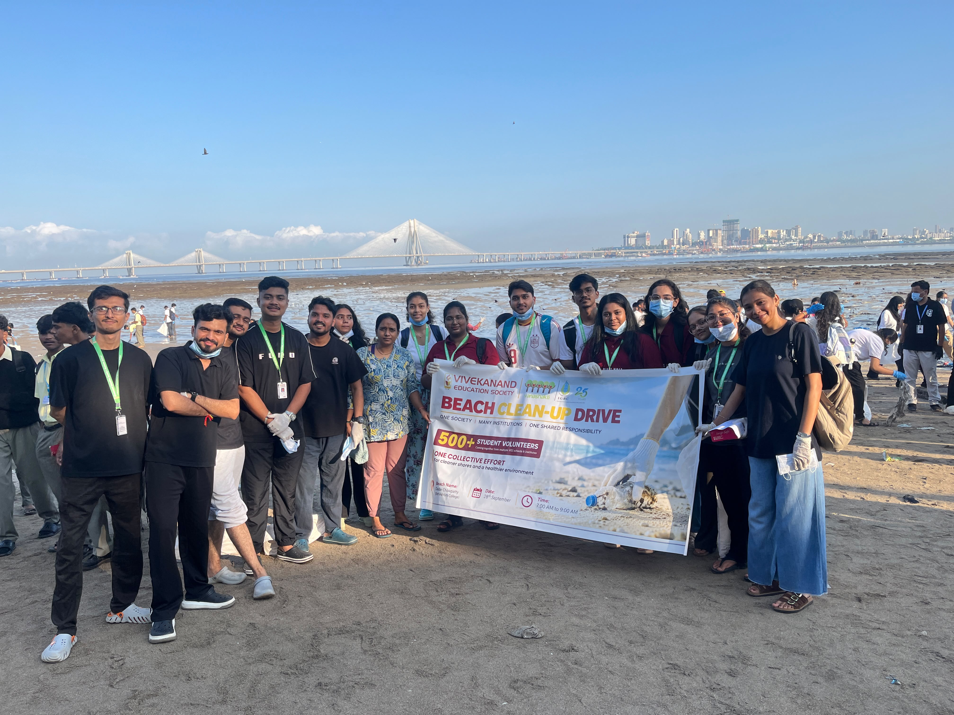 VBS Students Participate in Beach Cleaning Drive at Dadar Beach